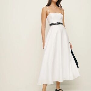 Reformation Monette Linen Dress Ivory - Size 10